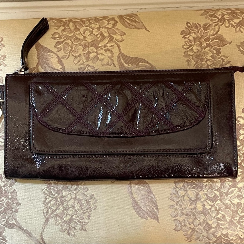 Talbots Dark Burgundy Leather Clutch